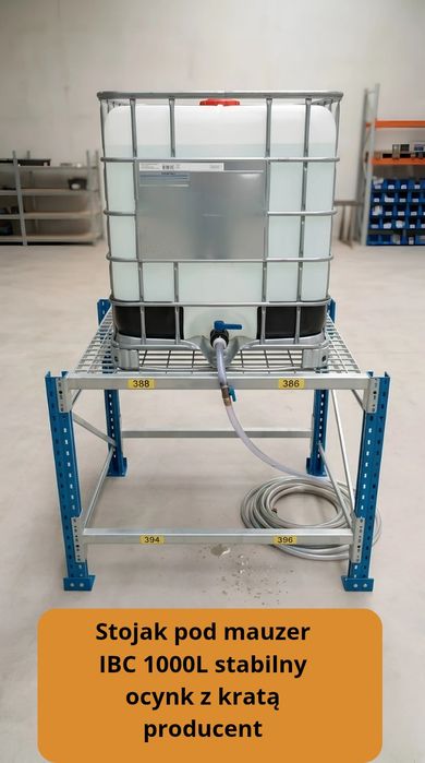 Stojak pod mauzer IBC 1000L stabilny ocynk z kratą producent