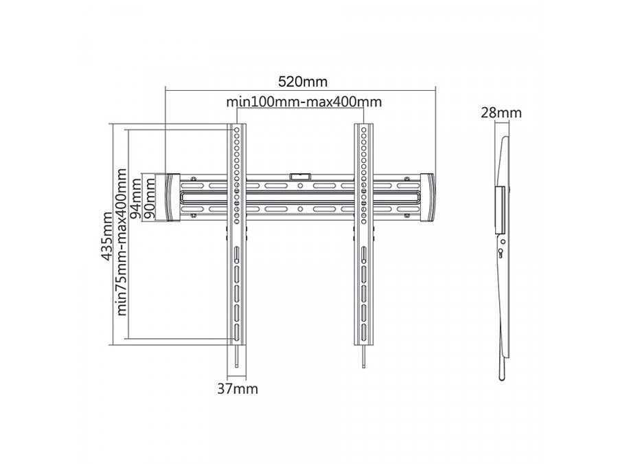 Uchwyt TV wieszak do telewizora  33-55'' super slim Maclean MC-643