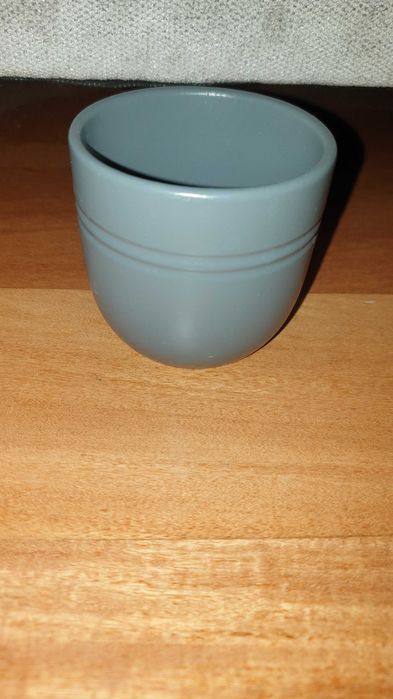 Osłonka, doniczka  ceramiczna szara nowa