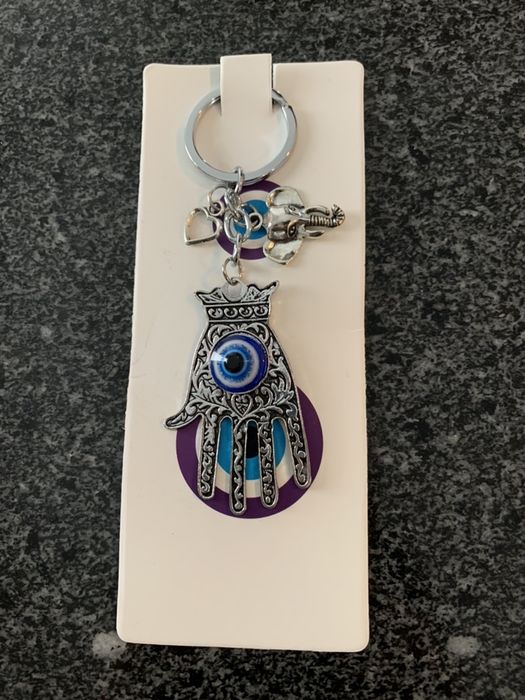 Porta-chaves olho gordo mão e elefante