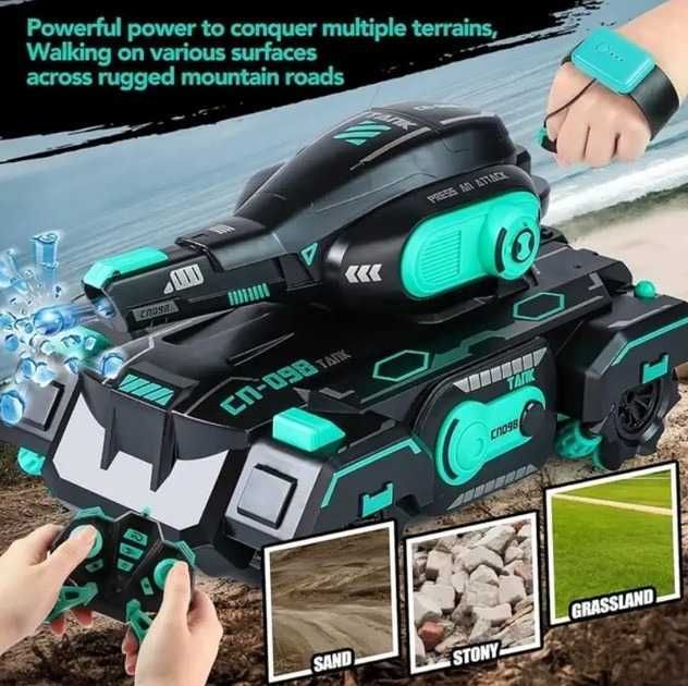 Танк на радиоуправлении с пультом и браслетом