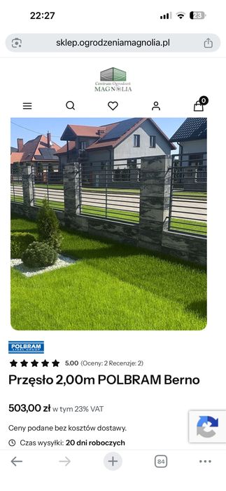 Kompletne ogrodzenie Berno polbram antracyt brama przesuwna z demontażu