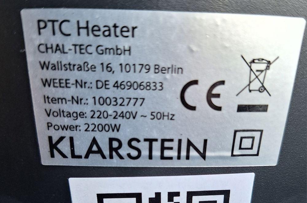 Колонной тепловентилятор Klarstein Hightower Heat Deluxe