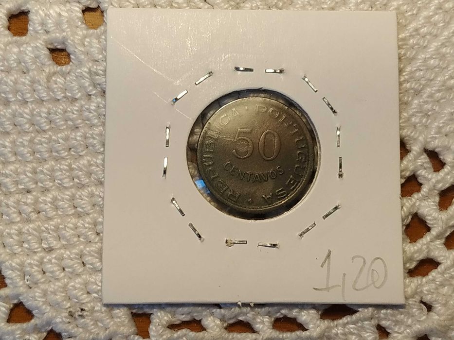 Angola - moeda de 50 centavos de 1954 (VF)