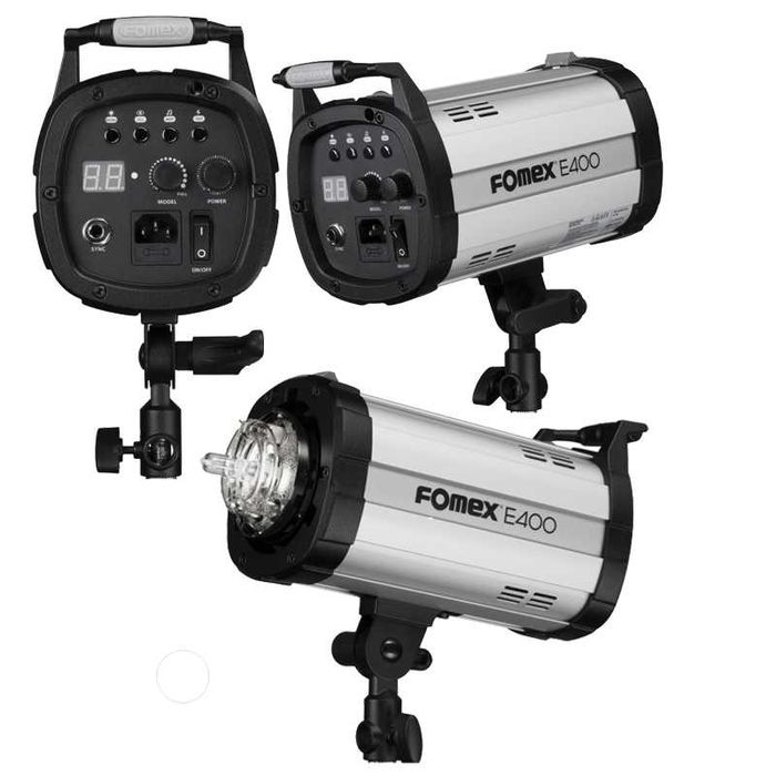 Fomex E400 400Ws Studyjna lampa błyskowa trzy sztuki zadbane