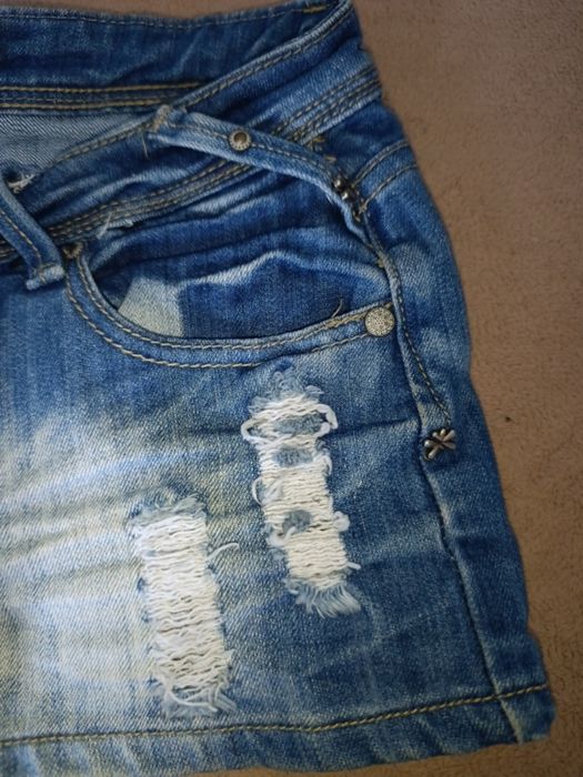 Жіночі джинсові вінтажні шорти синього кольору