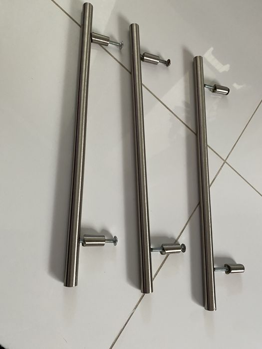 3x uchwyt meblowy srebrny metalowy inox 304mm L-224mm reling uchwyt do szafki szuflady frontu
