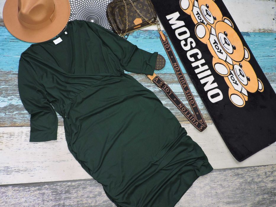 Mamalicious Ciążowa sukienka zieleń butelkowa XL