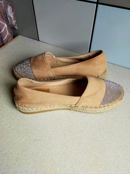 Espadryle DeeZee bezowe 38 wkładka 24 cm