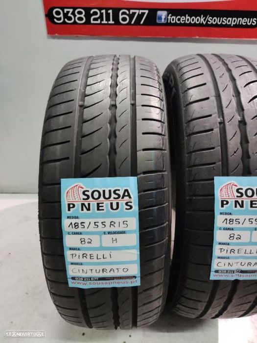 2 pneus semi novos 185-55r15 dunlop - oferta dos portes 80 euros