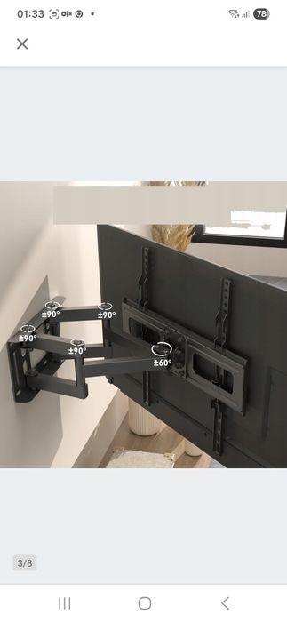 Uchwyt Ścienny do Telewizora 23–70'' LED LCD OLED Obracany Nachylany B