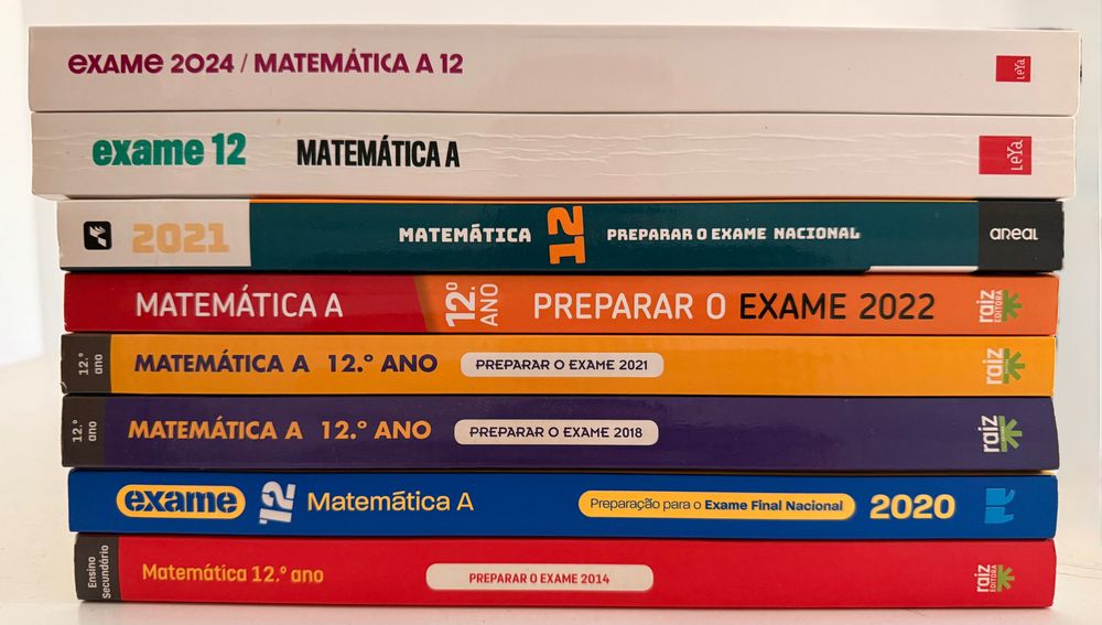 Livros de preparação para o exame Nacional de Matemática A 12º ano
