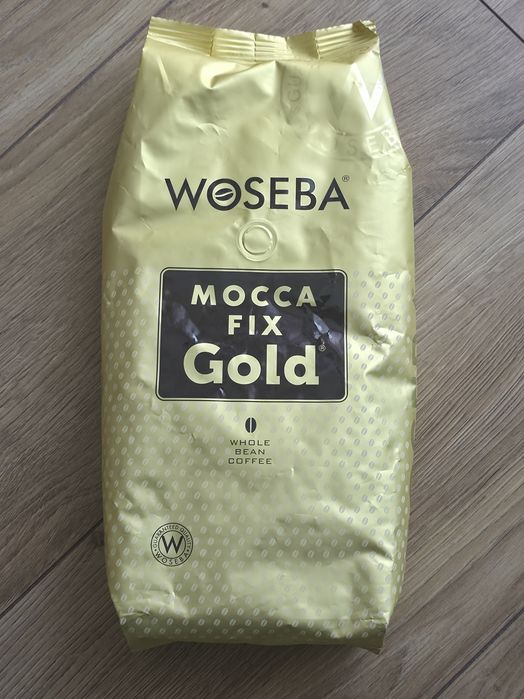 Oryginalna Kawa Ziarnista Woseba Mocca Fix Gold 1kg 1000g Intensywny Aromat Pełny Smak - Fabrycznie Zamknięta Długa Data Ważności 02.2027