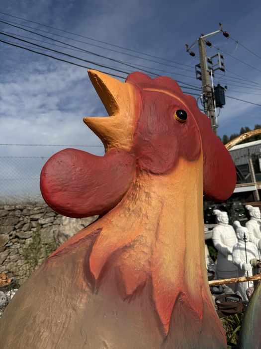 Galo 2m Altura Fibra Vidro Decoração!