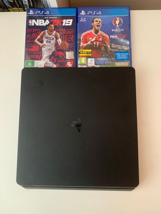 PlayStation 4 Slim com PES 2016 e NBA k2019