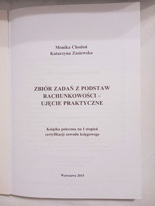 Zbiór zadań z podstaw rachunkowości SKwP