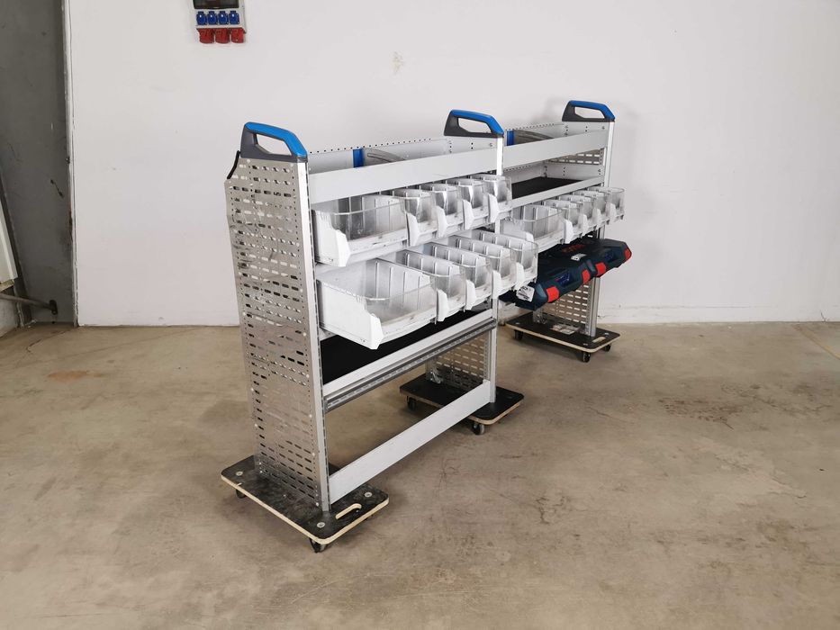 Regały do busa szafki półki zabudowa serwisowa warsztat ZESTAW SORTIMO