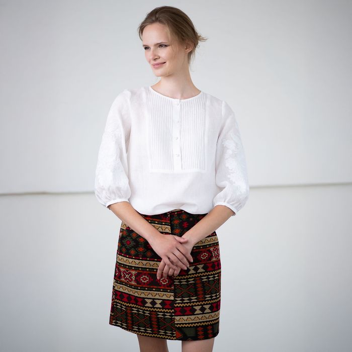 Жіноча біла вишиванка льон edelvika xs s