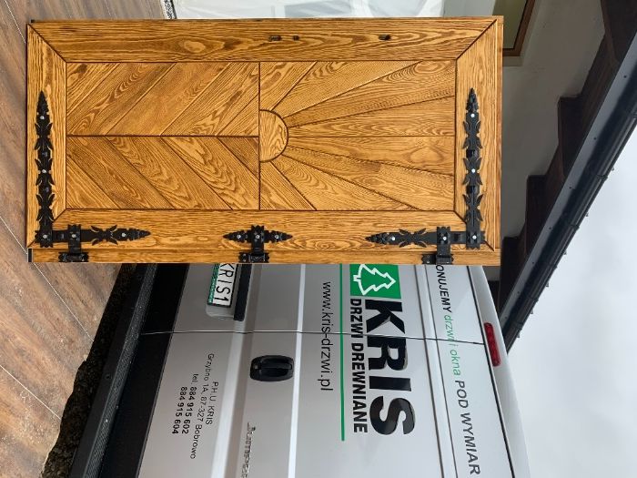 Drzwi drewniane zewnętrzne ocieplane szczotkowane olejowane CAŁY KRAJ