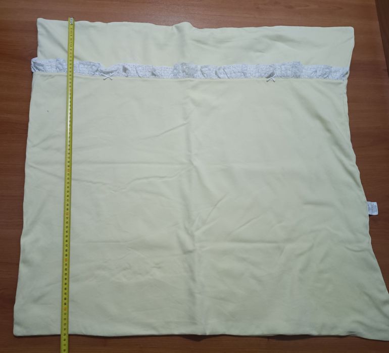 Manta/Lençol de Bebé 100% Algodão - Amarelo Pastel com Renda (Como Novo)