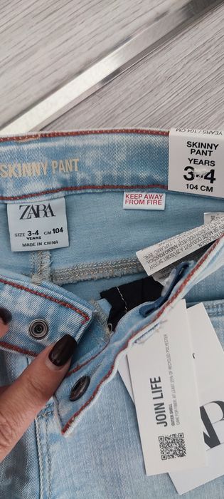 Jeansy spodnie jeansowe rurki Zara