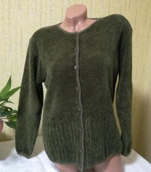 Плюшева кофта на гудзиках, кардиган р-р 48-50