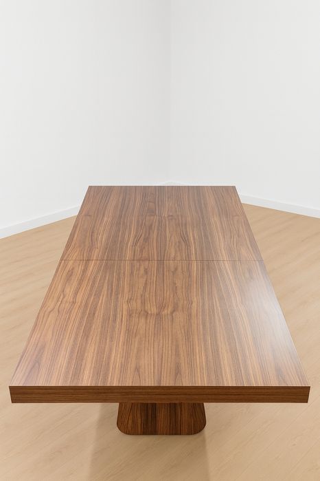 Mesa Jantar Extensível c/ Base Oval Nogueira