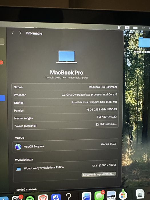 MacBook Pro A1708 Silver (2017) 16Gb/512Gb MacOS Sequoia