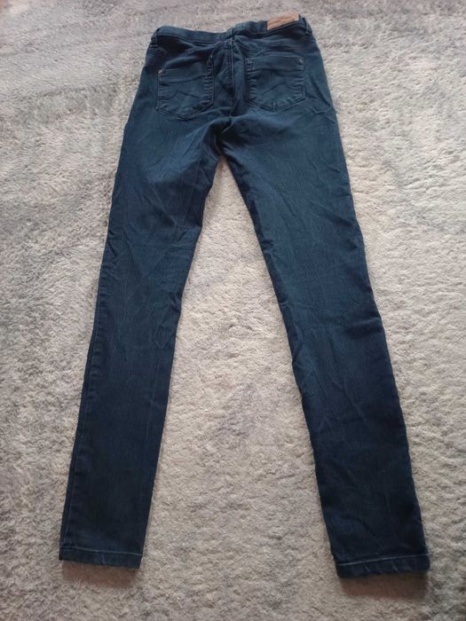 Jegginsy C&A 38, M, granatowy-marmurkowe, miękki jeans, dopasowują się