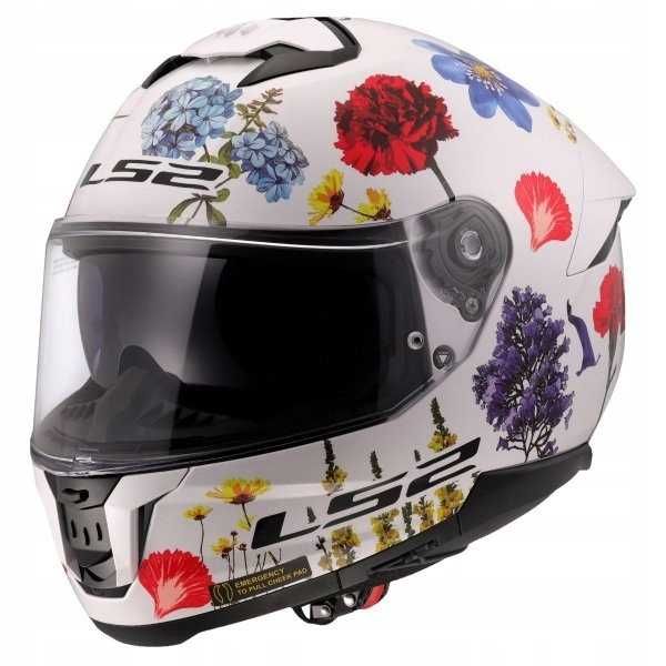 LS2 DAMSKI KASK motocyklowy integralny FF808 STREAM II FLOWERS WHITE M