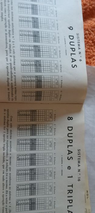 Segredos do totoloto séc. XX, no livro com 31 folhas