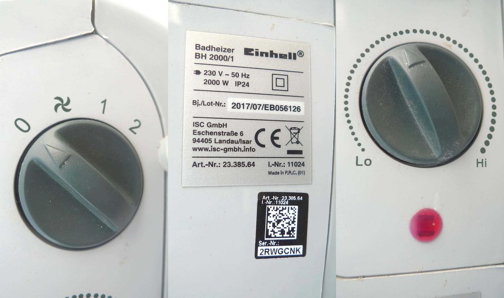 Farelka Einhell BH2000/1 grzejnik elektryczny 1000/2000W termowentylator