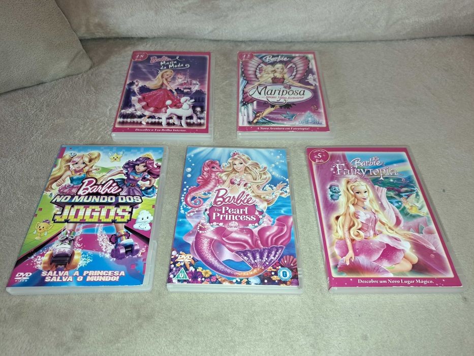 Barbies, Disney princesas, Minie Mouse, DVDs