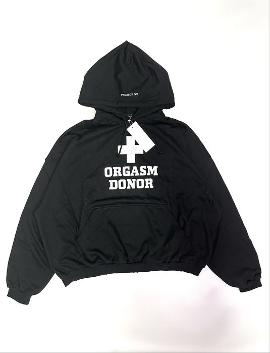 Худи кофта Project G/R hoodie ORGASM DONOR opium black and white S-L