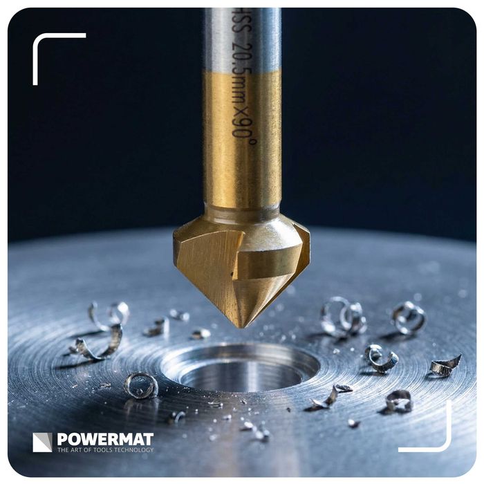 pogłębiacze stożkowe do metalu hss zestaw 6 szt PM-ZPM-6T