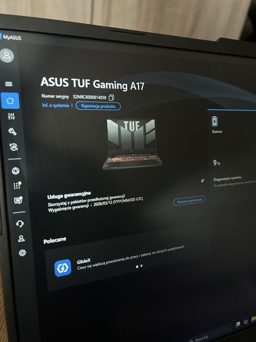 Asus Tuf A17 • RTX 4050 • Ryzen 5 • Ssd 512gb • 16gb Ram •STAN IDEALNY