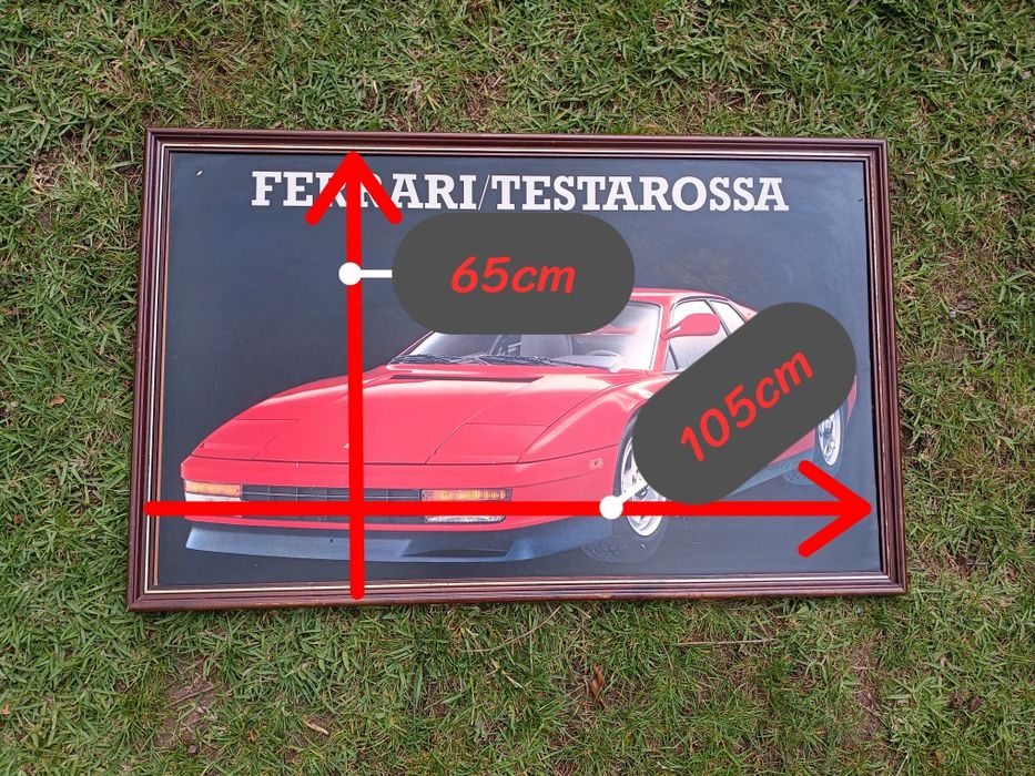 Quadro em madeira maciça com moldura Ferrari, medidas: 105/65cm