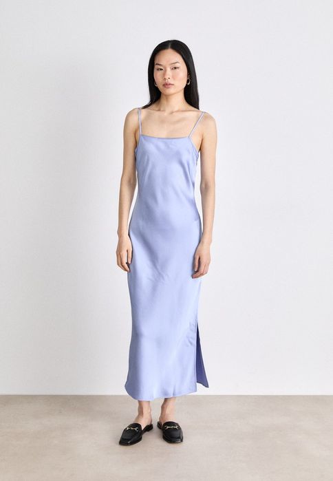 Sukienka  satynowa niebieska SAOLIVIA Samsoe S