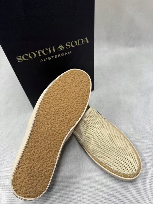 Męskie Mokasyny Espadryle Kremowe Siatkowane Scotch & Soda Izomi R.42