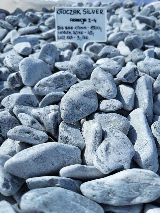 Otoczak Silver grecki szary kamień naturalny do ogrodu rabaty donice akwarium Kamienie ogrodowe