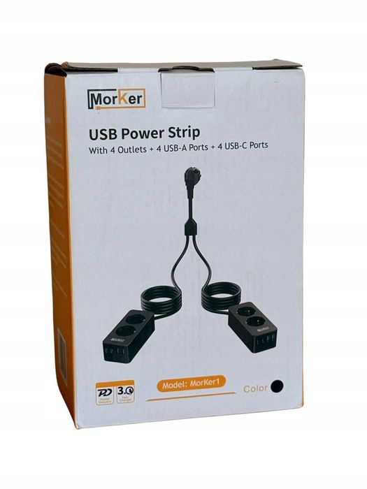 Listwa zasilająca MorKer1 USB Power Strip 4x gniazdo + 4USB-C USB-A