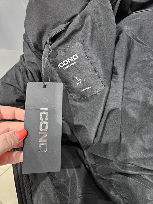 Biało czarna nowa kurtka zimowa m-xl Icono