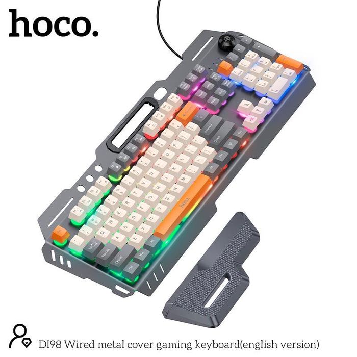 Ігрова клавіатура HOCO DI98 RGB 104 клавіші металева