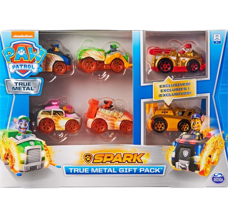 Paw Patrol True Metal Spark, набір машинок Щенячий Патруль