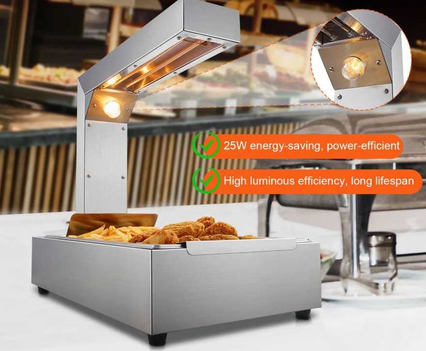 Aquecedor de Batatas Fritas Lâmpada de Aquecimento Comercial Estação de Aquecimento Elétrica , Aquecedor de Batatas Fritas de Bancada