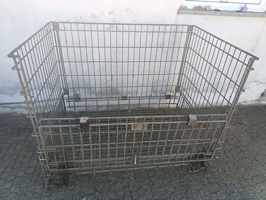 Contentor/caixa metálica de armazenamento dobrável