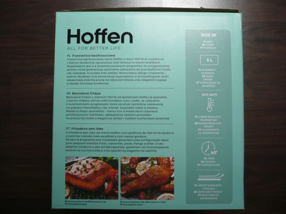 frytkownica air fryer kombiwar 5l 1550W Hoffen