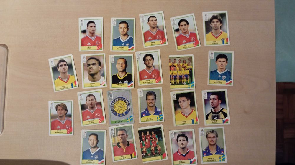 Cromos da coleção Panini UEFA Euro 2000