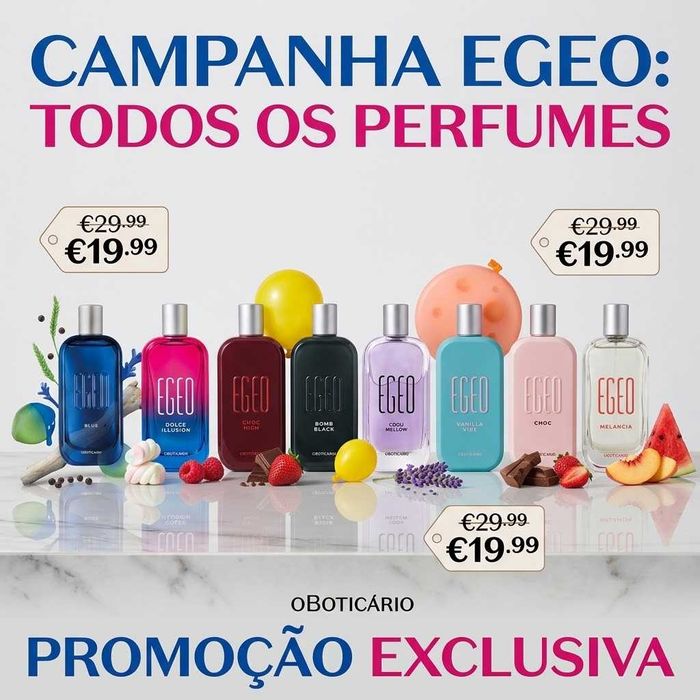 Perfumes Egeo O Boticário 90ml (Novos e Selados) – Campanha 19,99€