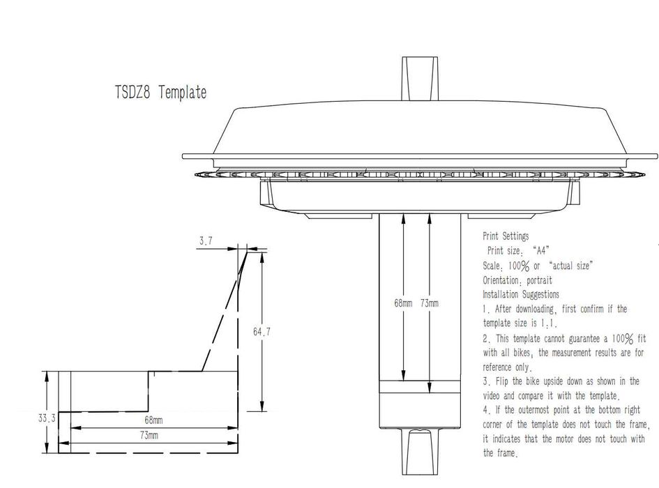 TSDZ8 Zestaw do konwersji MID 750W